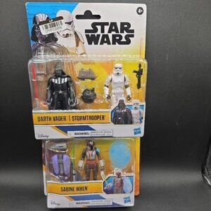 Star Wars "Sabine Wren" & "Darth Vader/Stormtrooper" Action Figure 2-Set Lot